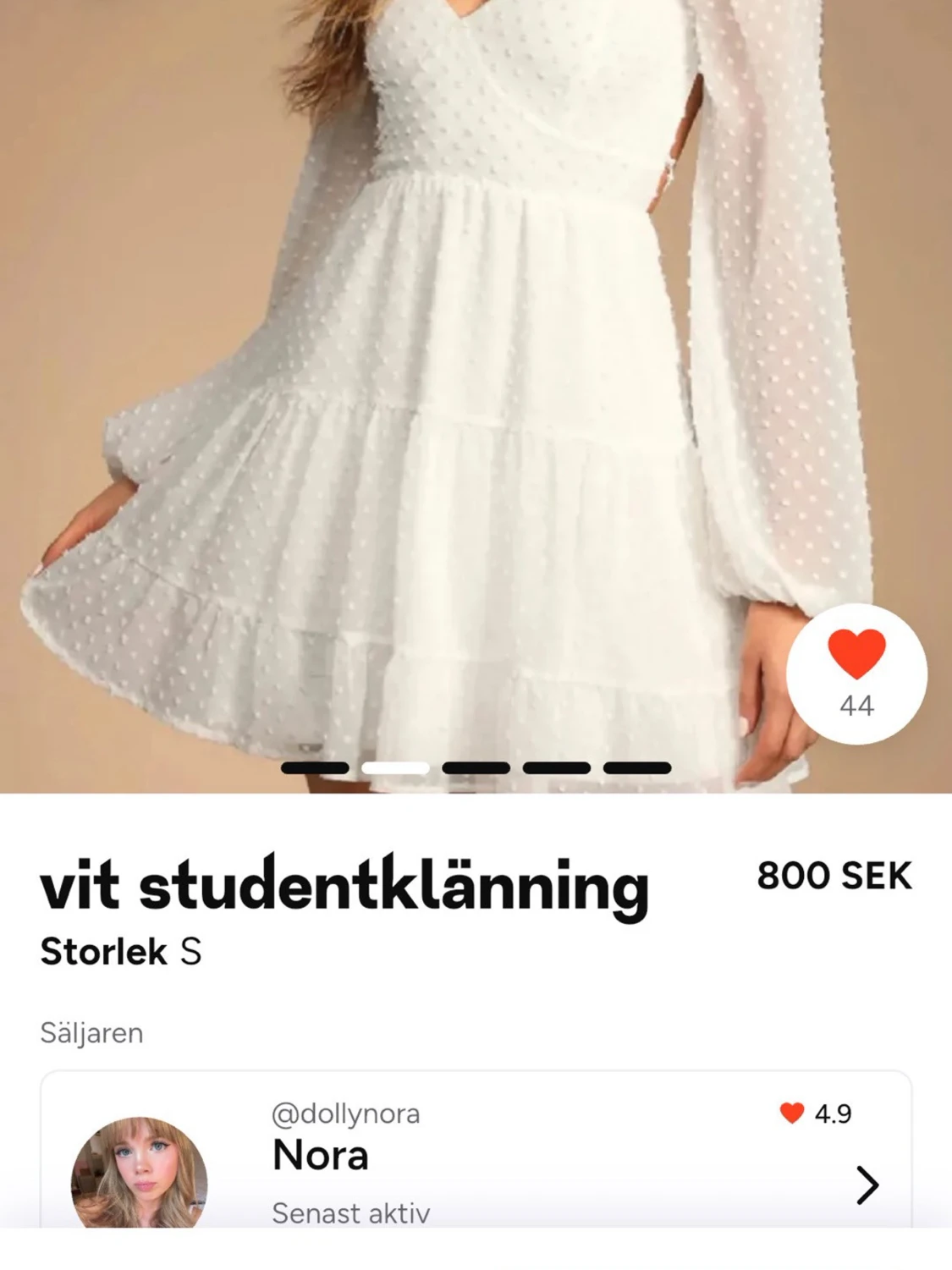 Vit kort studentklänning med snörning - 2