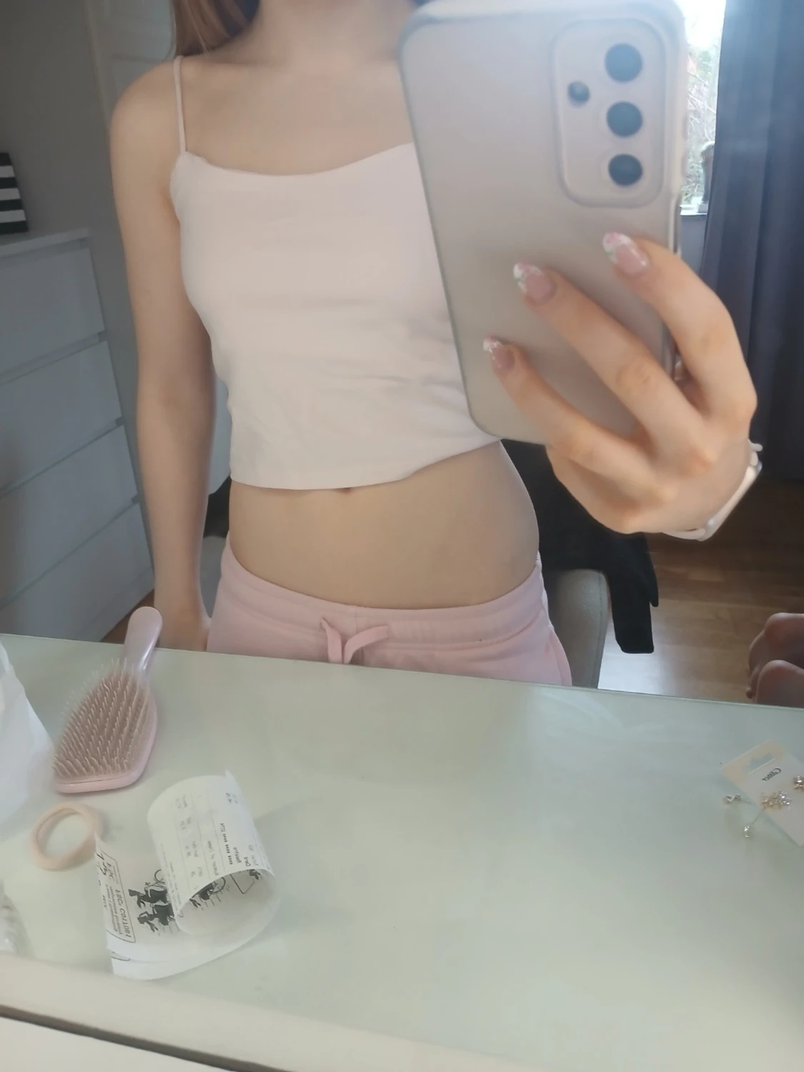 Ljusrosa croppad linnetopp - 1