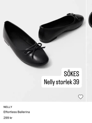 SÖKES effortless ballerina från Nelly - SÖKER dom här skorna i storlek 39. I nyskick eller mycket bra skick utan stora repor. Ingen mening att kontakta mig om du försöker sälja dom till mig för nypris cuz guys det är second hand.. max 200kr + frakt 🙏🏻BLESS🙏🏻