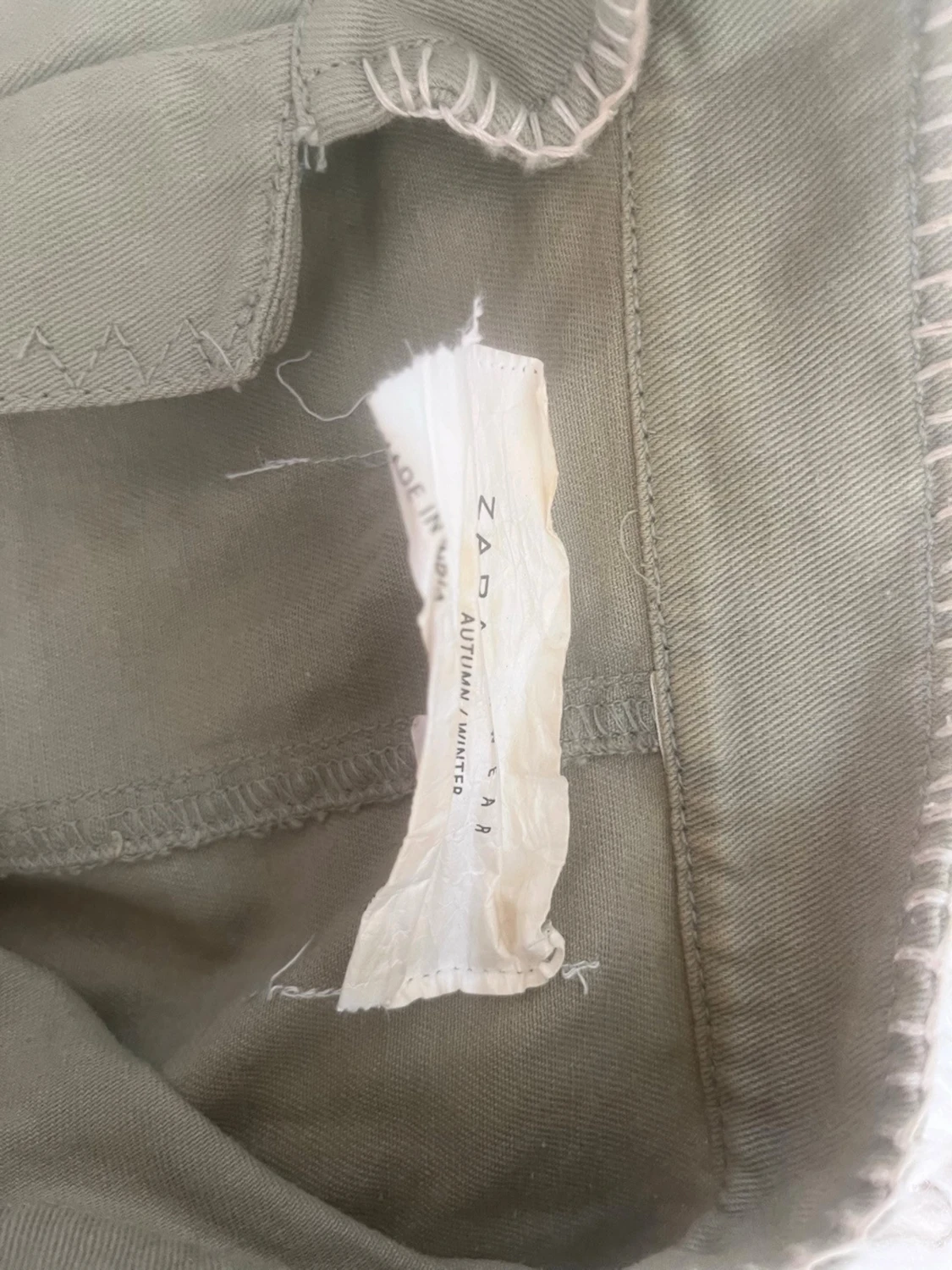 Ljusgrön militär jacka Zara med fransar - 5