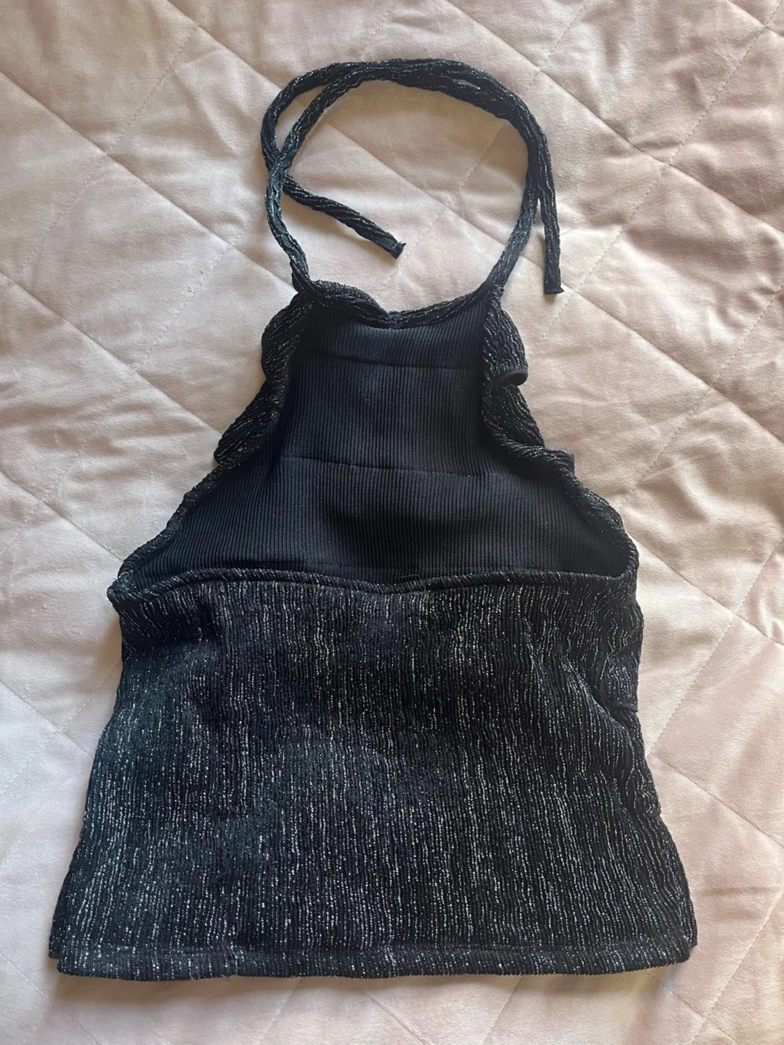 Glittrig svart halterneck topp H&M - 2