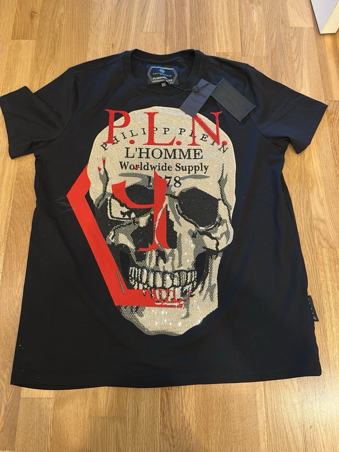 Philipp Plein svart t-shirt med dödskalle