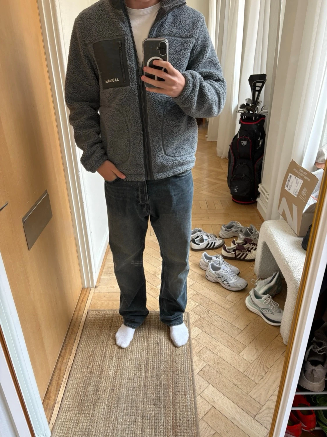 Blå fleece jacka från Jack&jones 