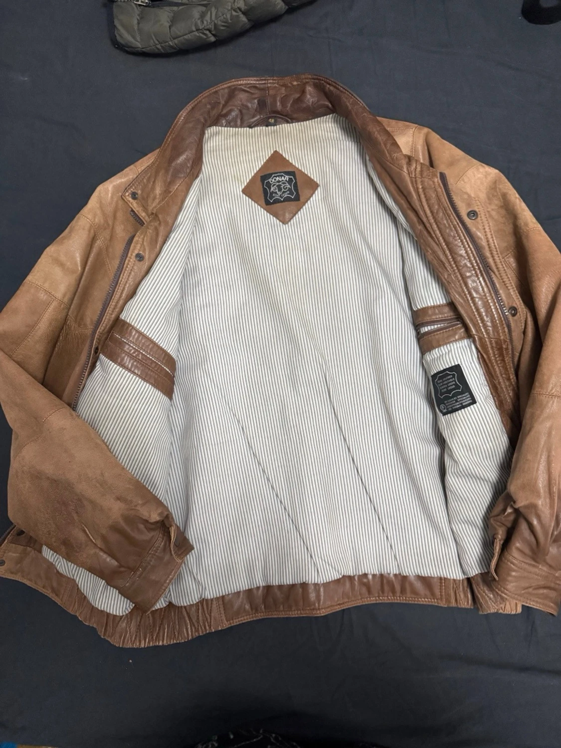 Brun skinnjacka från Donar - 4