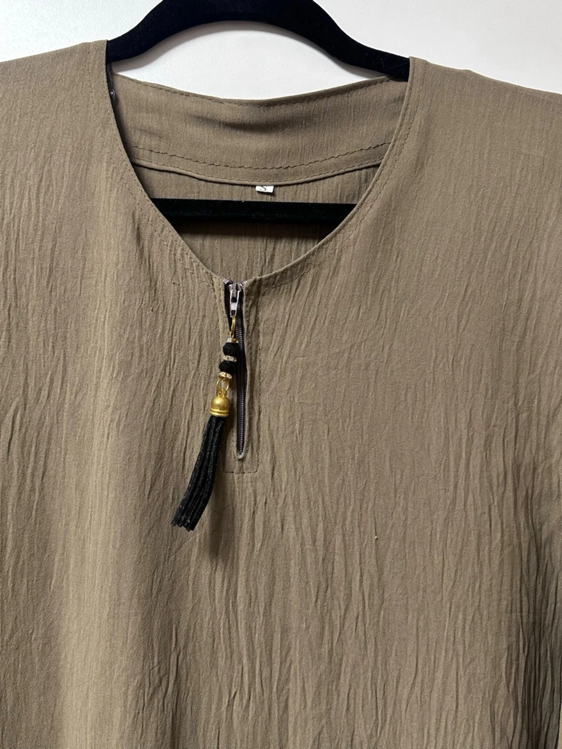 Beige långklänning med dragkedja - 3