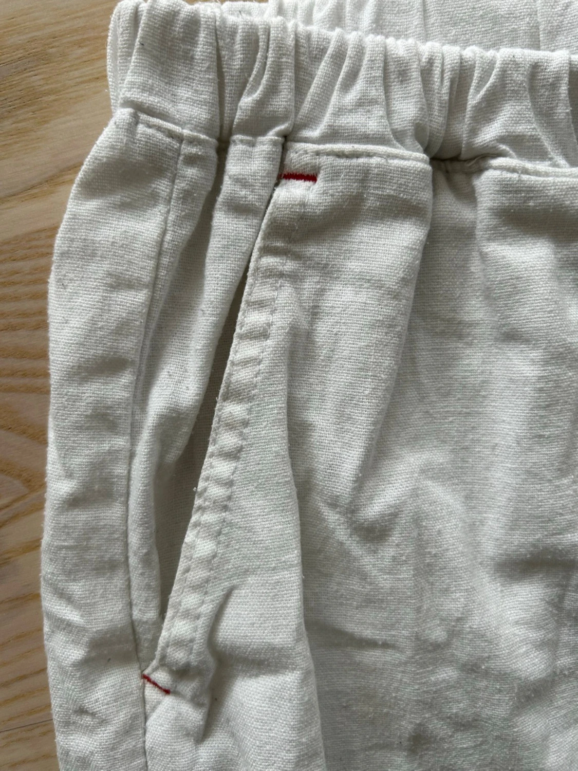 Vita linnebyxor med resårmidja - 1