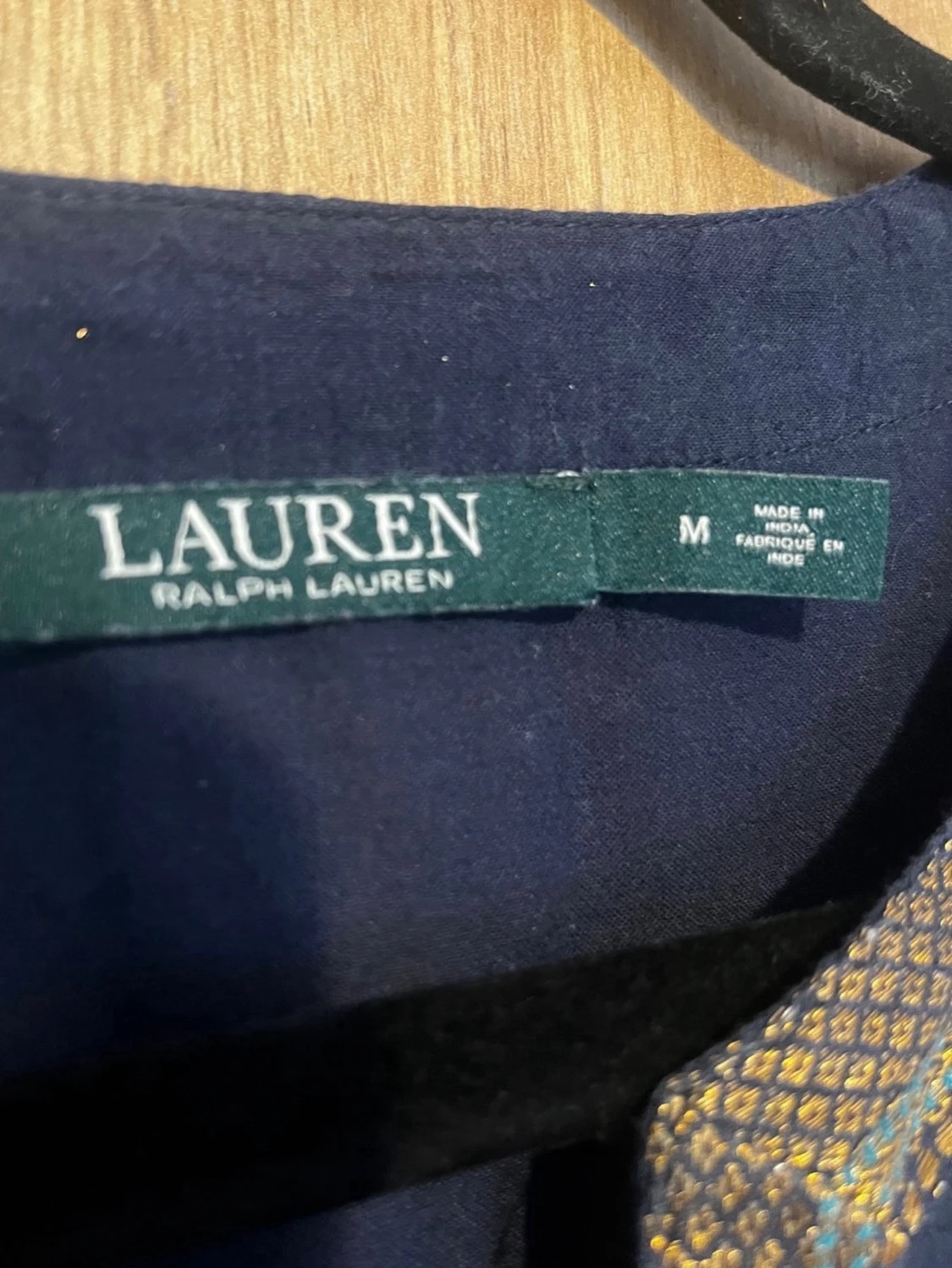 Mörkblå blus med gulddetaljer Ralph Lauren - 2