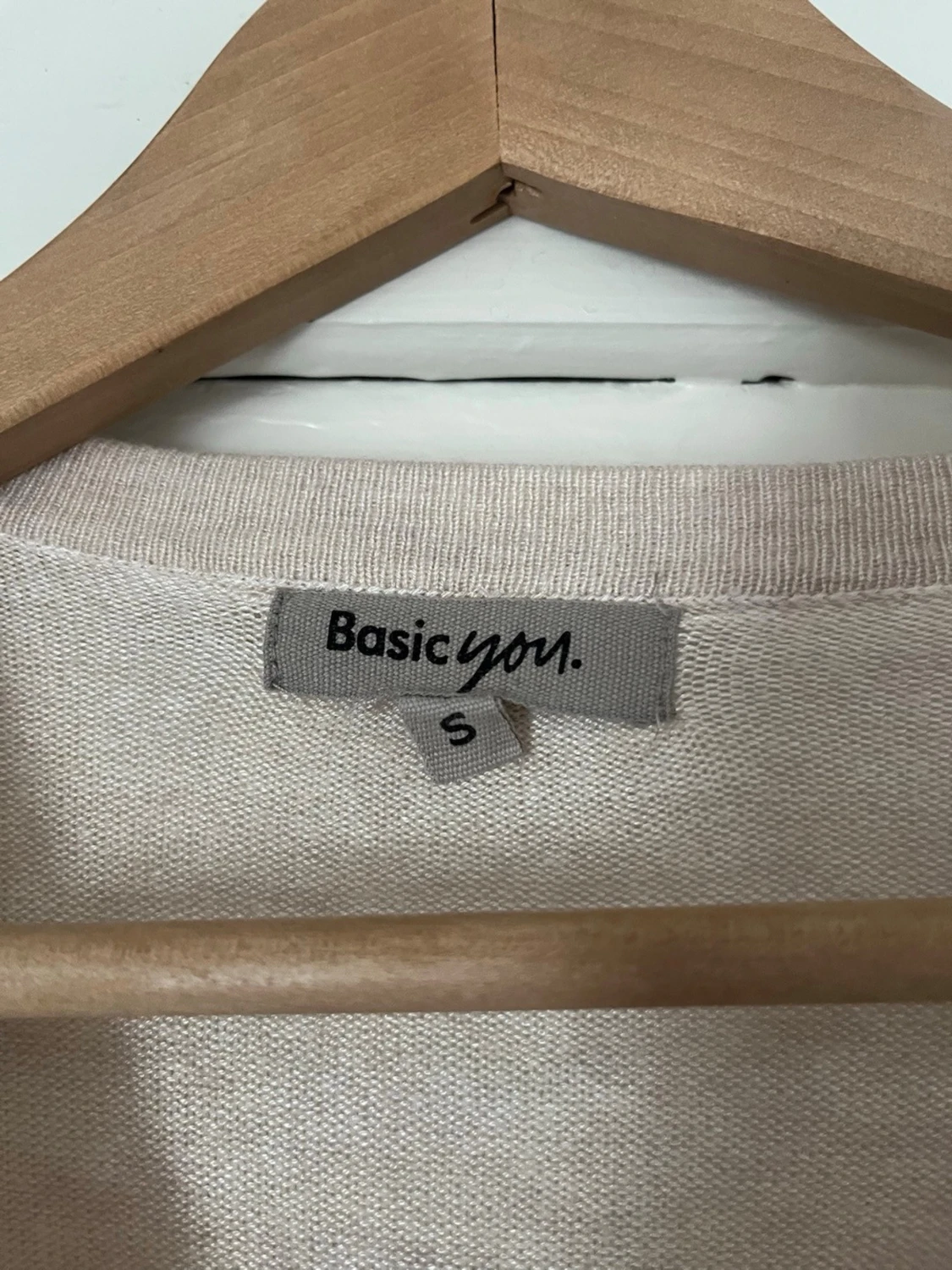 Beige stickad tröja Basic You - 1