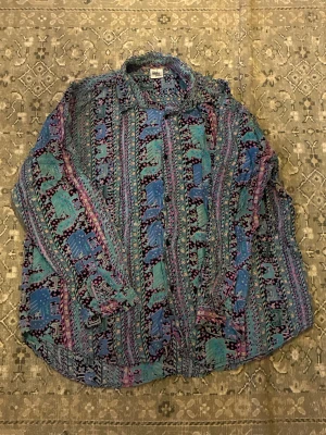 Vintage Inka Fashion shirt multi color - Feels like something you would see in a 80s disco, it has almost like a silky feel to it