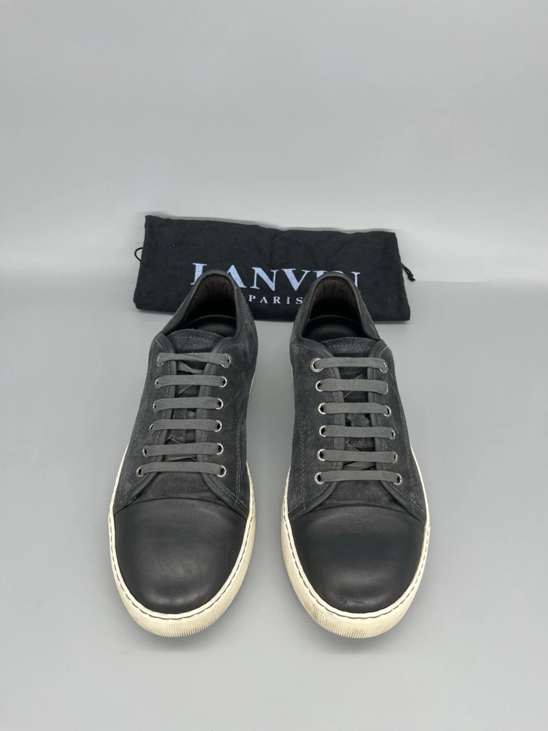 Lanvin Dbb1 Nappa Cap Toe Skor Elephant Grå - 1