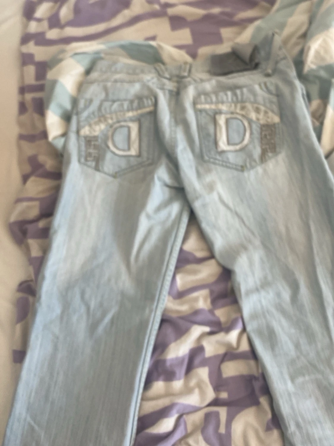 Ljusblå raka jeans med nitar,DG =Dolcer &Gabbana - 4