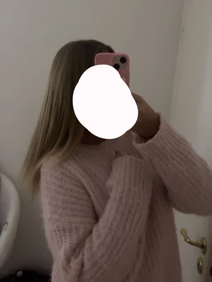 rosa stickad tröja  - söt rosa stickad 