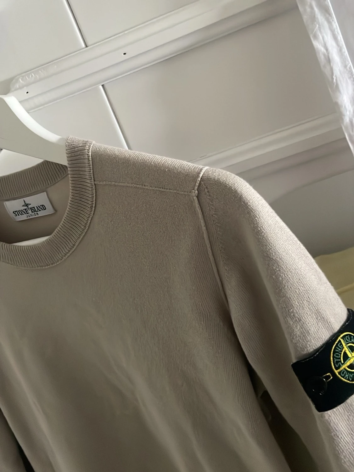 Beige tröja från Stone Island Junior