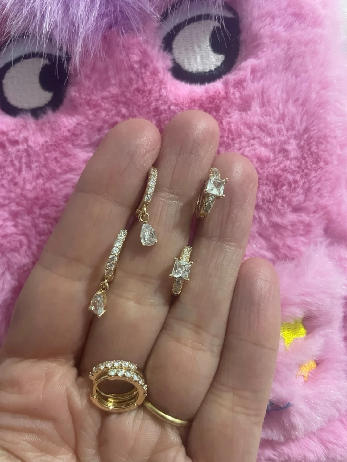 Guldörhängen med gnistrande stenar - 2