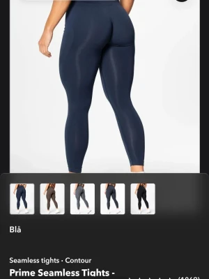 Blå seamless tights från Relode - Säljer ett par blå prime seamless tights från Relode med hög midja. Storlek S.