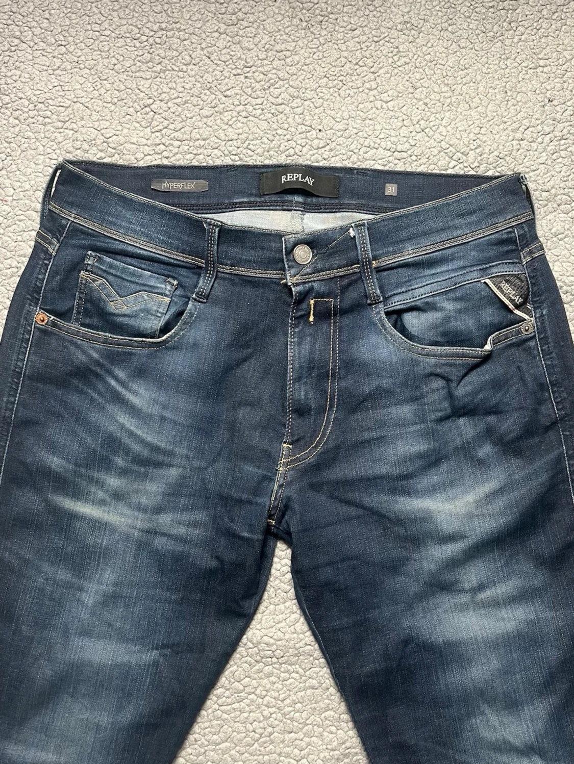 Mörkblå replay hyperflex jeans - 2