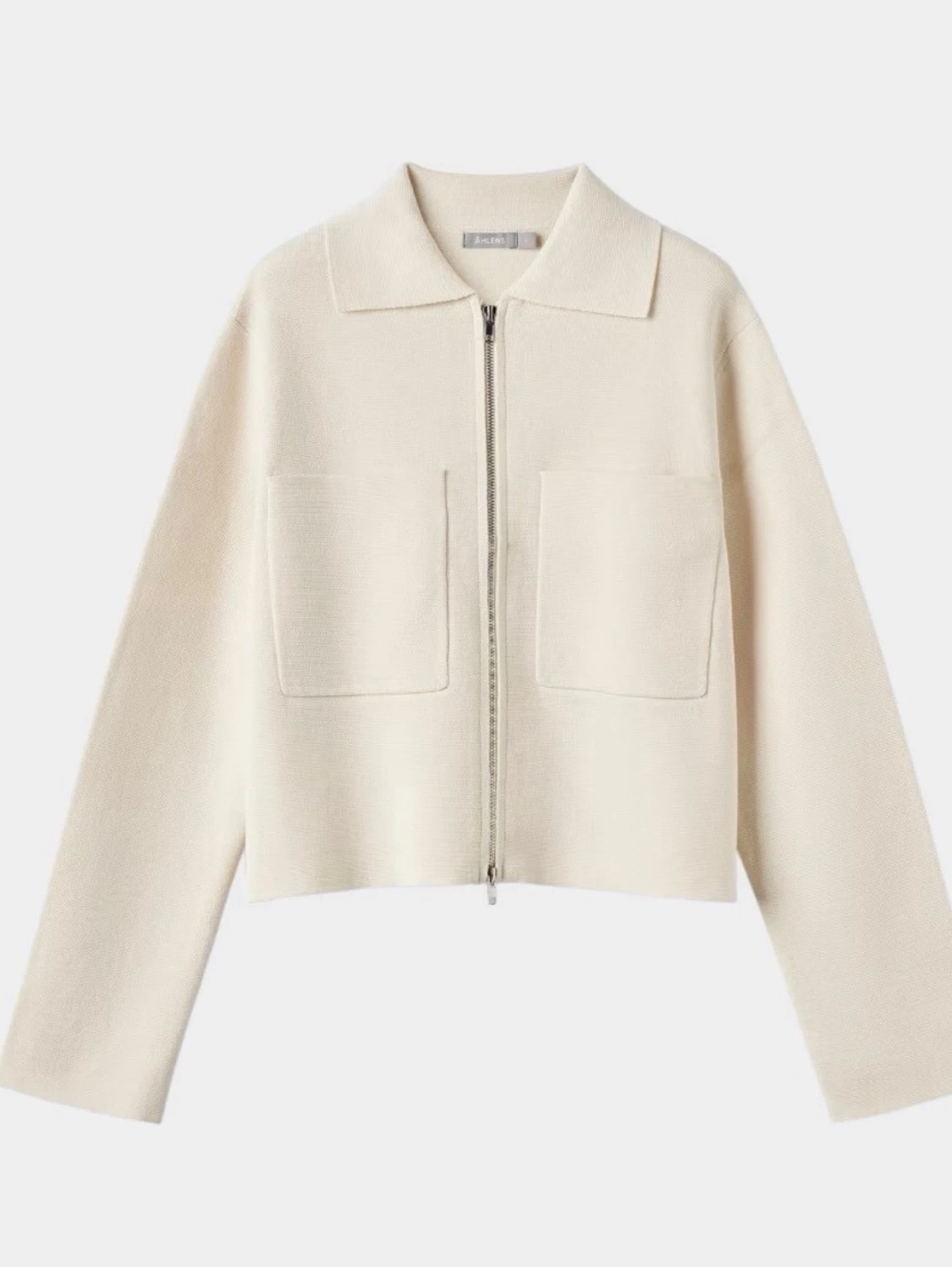 Beige stickad cardiganjacka