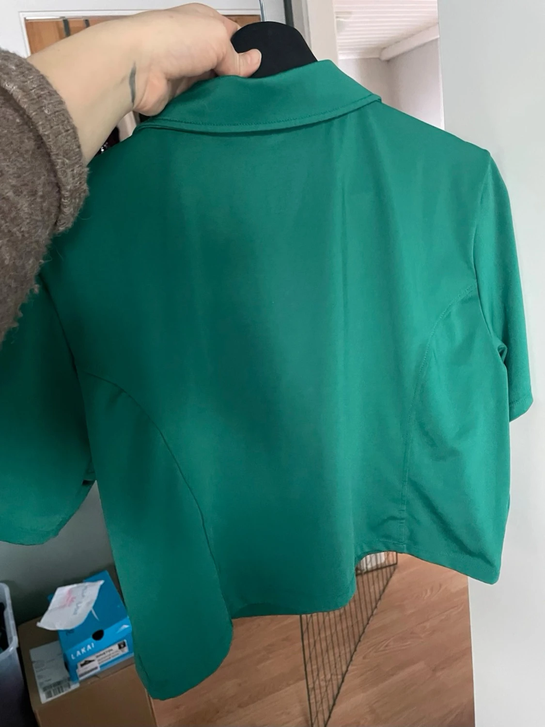 Grön croppad half zip topp H&M Move - 2