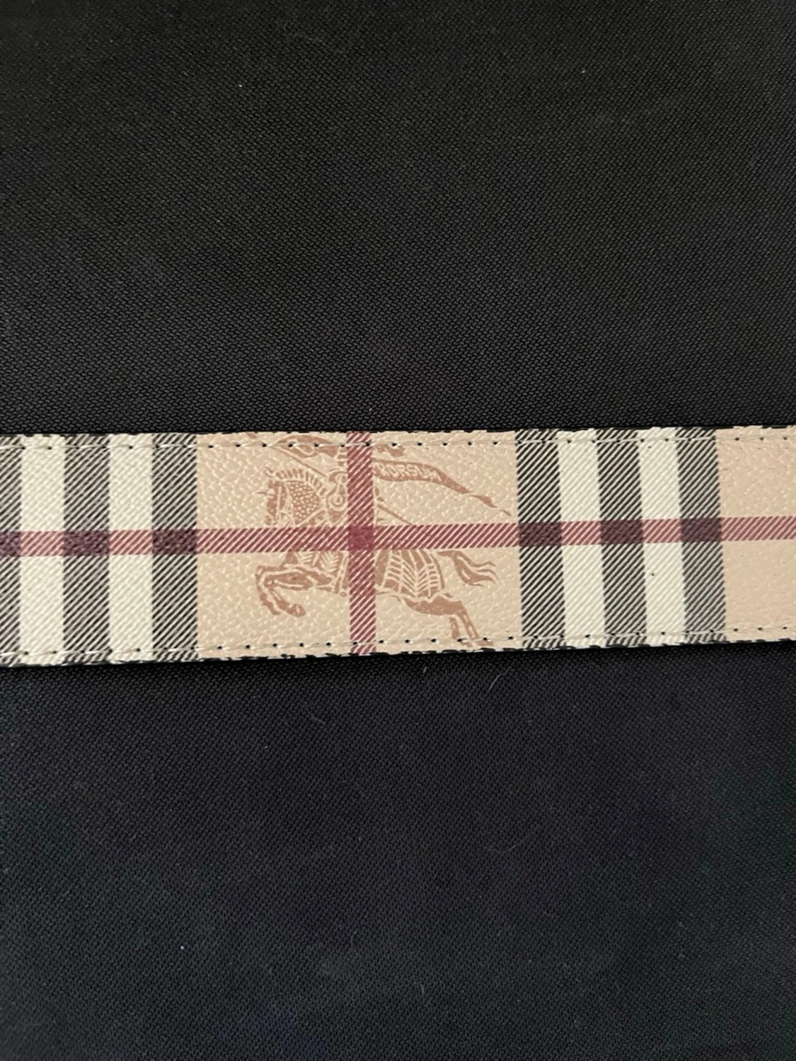 Beige rutigt Burberry-bälte - 1