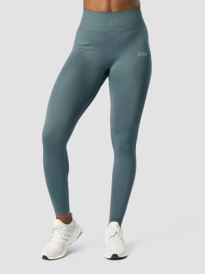Blågröna seamless tights ICANIWILL - Snygga blågröna seamless leggings från ICANIWILL med hög midja och diskret logga på höften. 