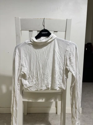 Tight polo tröja - En croppad vit tight polo tröja, aldrig använd! Finns ingen storlek på tröjan men jag skulle säga att den är xs/s men den är väldigt stretchig 