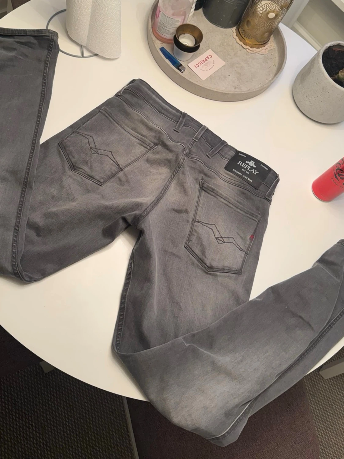 Gråa Anbass slim fit jeans - 1