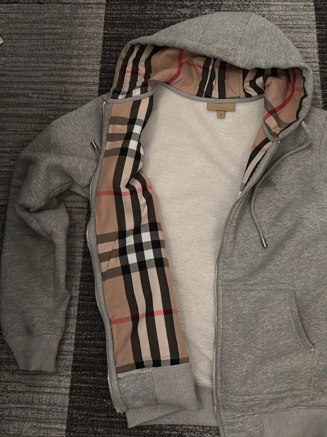 Grå zip hoodie från Burberry - 2