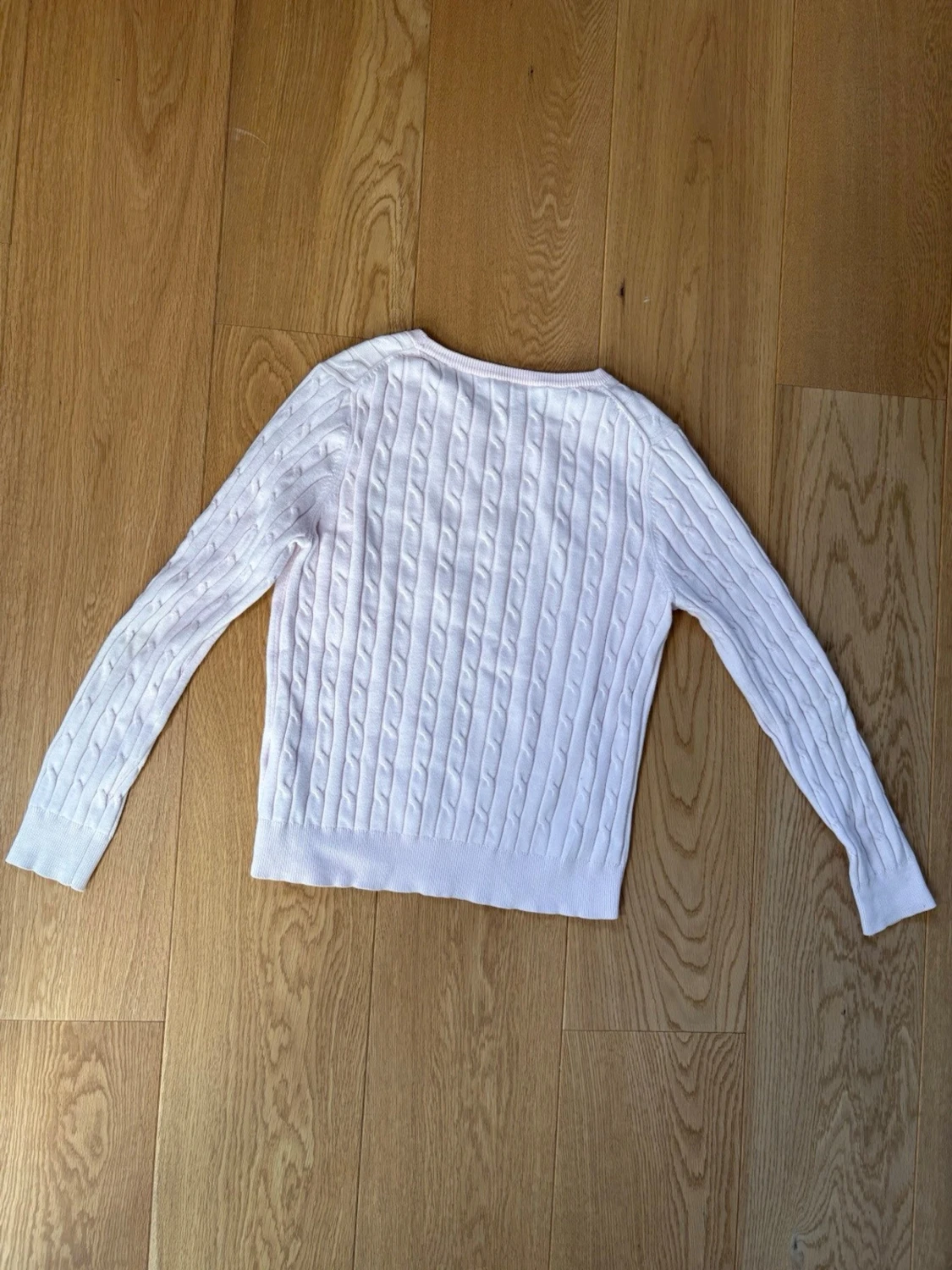 Ljusrosa kabelstickad tröja Gant - 1