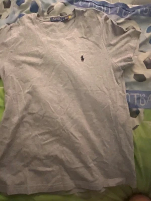 Grå t-shirt från Polo Ralph Lauren - Klassisk grå t-shirt från Polo Ralph Lauren med den ikoniska lilla loggan broderad på bröstet. T-shirten har rund hals och korta ärmar, perfekt för en clean och enkel stil. Tillverkad i mjuk bomull för maximal komfort.