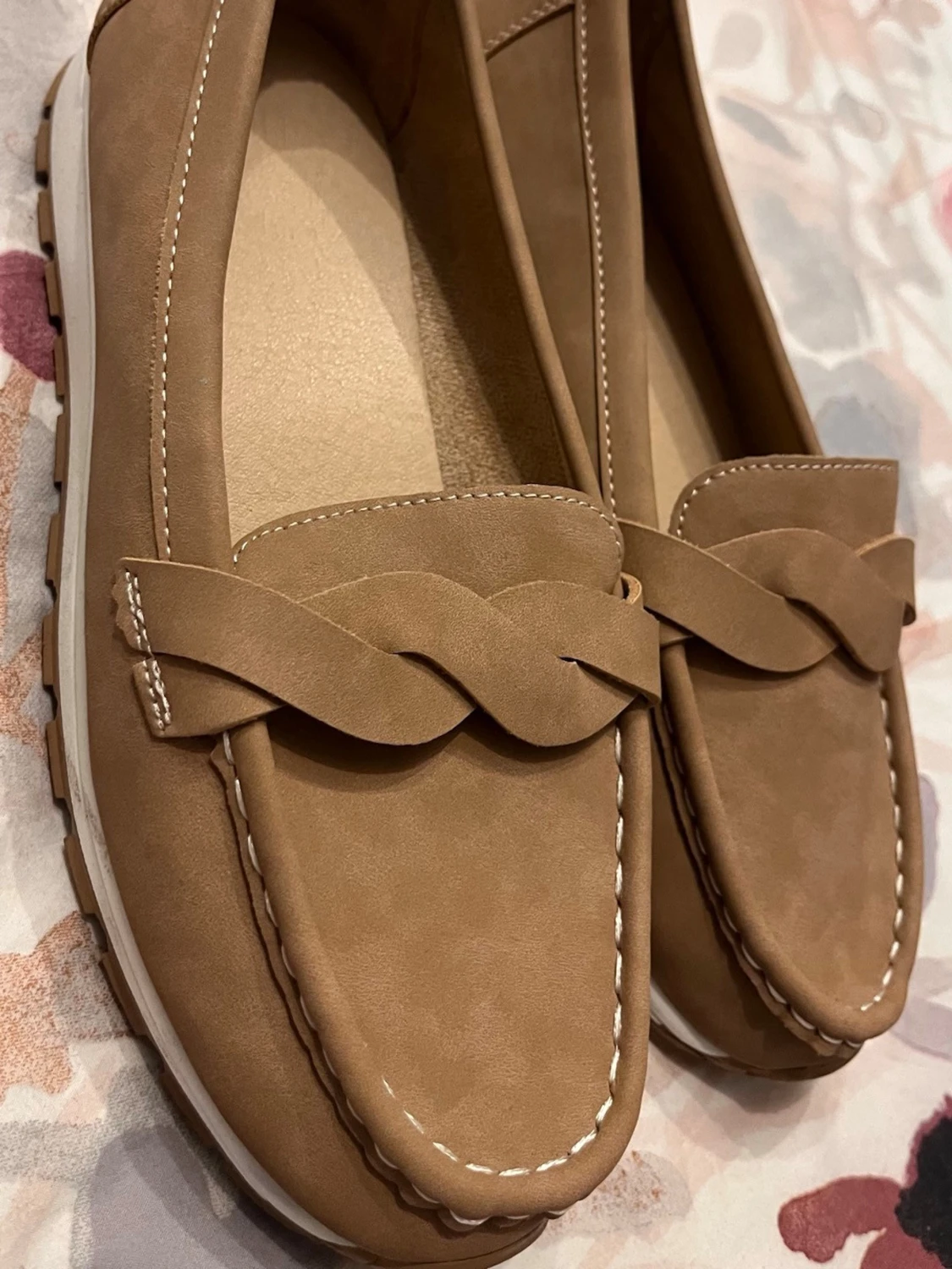 Beige loafers med flätad detalj - 3