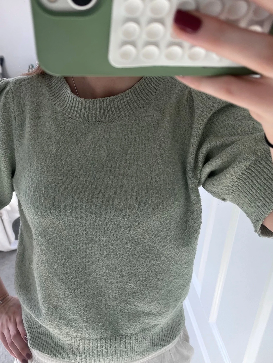 Grön stickad tröja  - 3