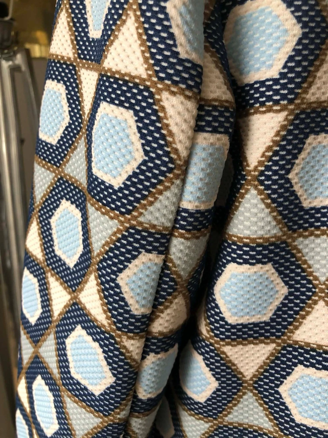 Mönstrad blå och beige kappa - 3