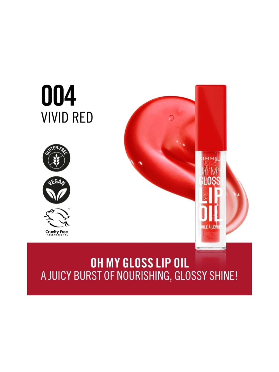 Rimmel Oh My Gloss! Lip Oil röd - 5