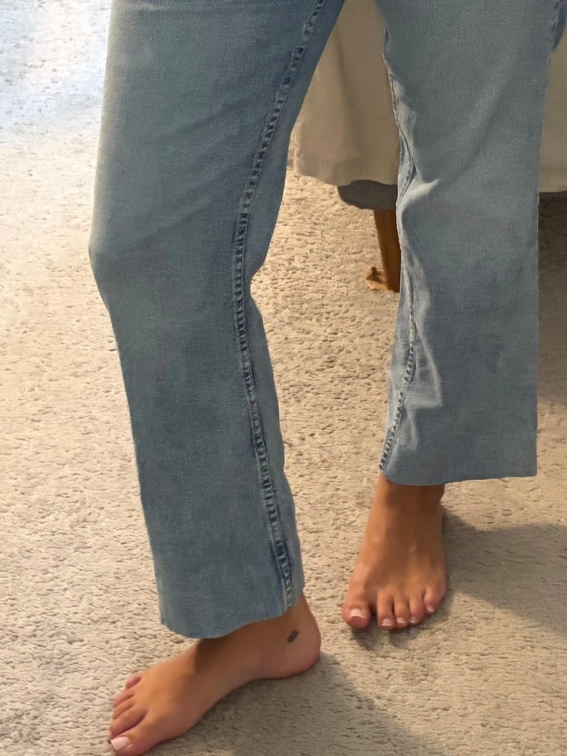 Ljusblå raka jeans med hög midja - 2