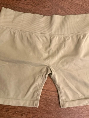 Ljusgröna träningsshorts från YoungLA - Snygga ljusgröna seamless shorts med bred ribbad midja och scrunch-detalj bak. Perfekta för gymmet eller andra träningspass. Stretchigt material som sitter tight och formar sig efter kroppen. Knappt använda, mycket fint skick 
