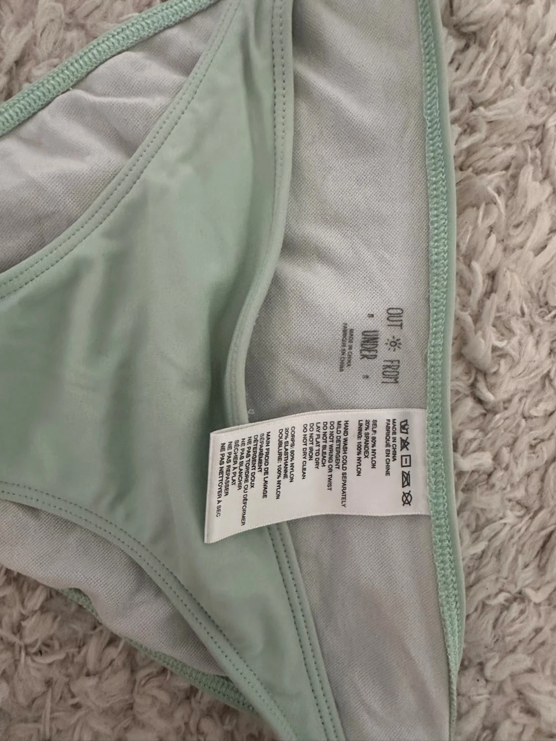 Mintgrön bikiniunderdel med knyt M - 1