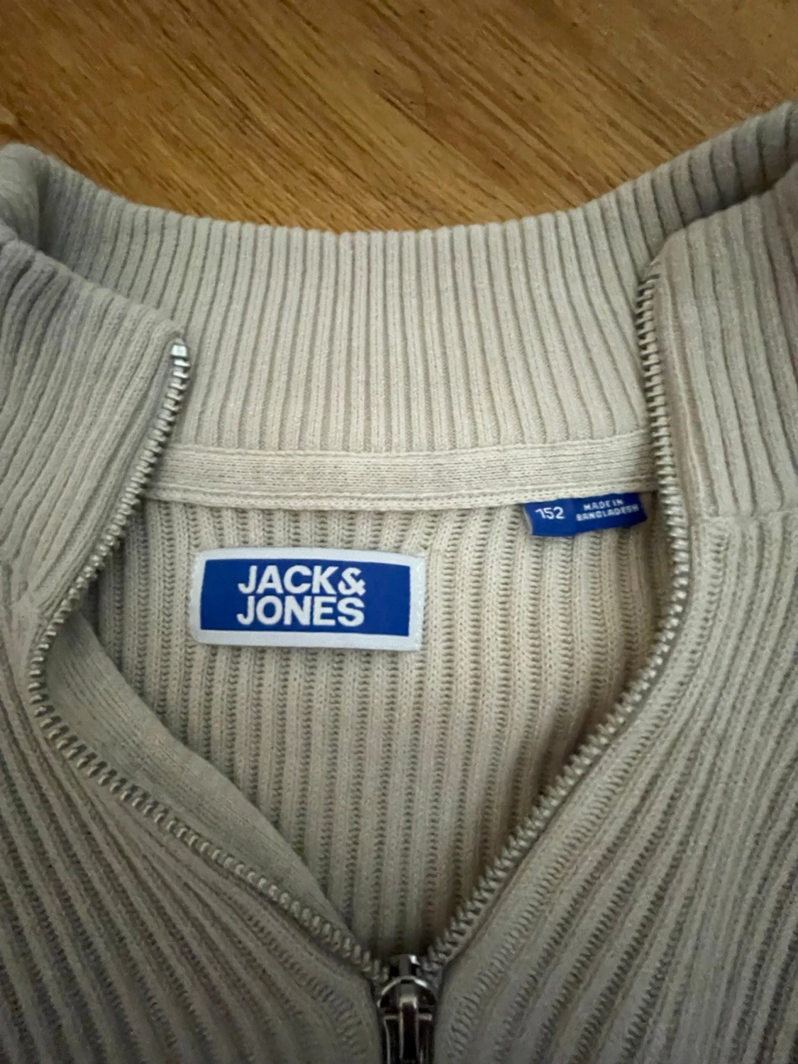 Beige ribbstickad tröja Jack & Jones - 1