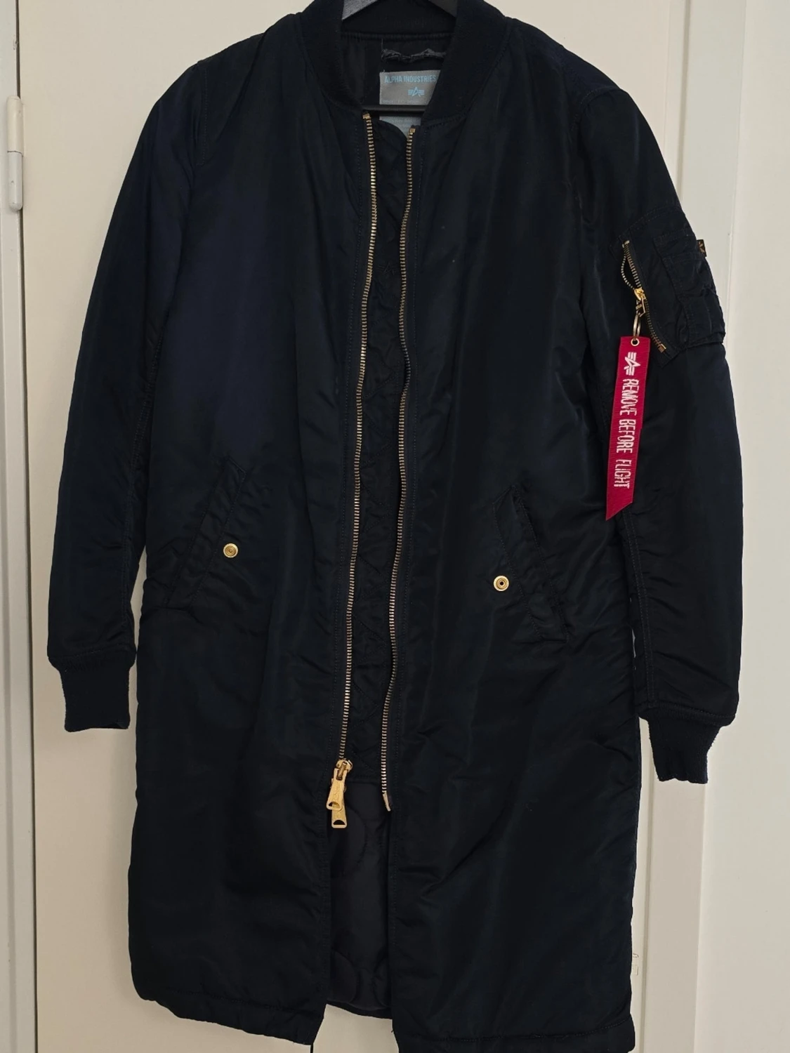 Svart lång vindjacka Alpha Industries - 1