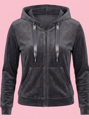 Mörkgrå hoodie med dragkedja - Säljer en mörkgrå hoodie med dragkedja och huva. Tröjan har snörning vid huvan, två stora fickor framtill och ribbade muddar vid ärmslut och nederkant. Mjuk och skön. 