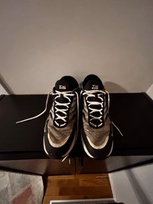 Nike Air Max TW  - Nike sneakers i svart och vitt med meshpaneler och vågiga detaljer på sidorna. Skorna har vita snören, låg profil och en chunky vit sula med svarta inslag. Perfekta för dig som gillar sportig och retro stil. Nike Air Max TW säljs endast för 400kr färger svart och  grå/vit 