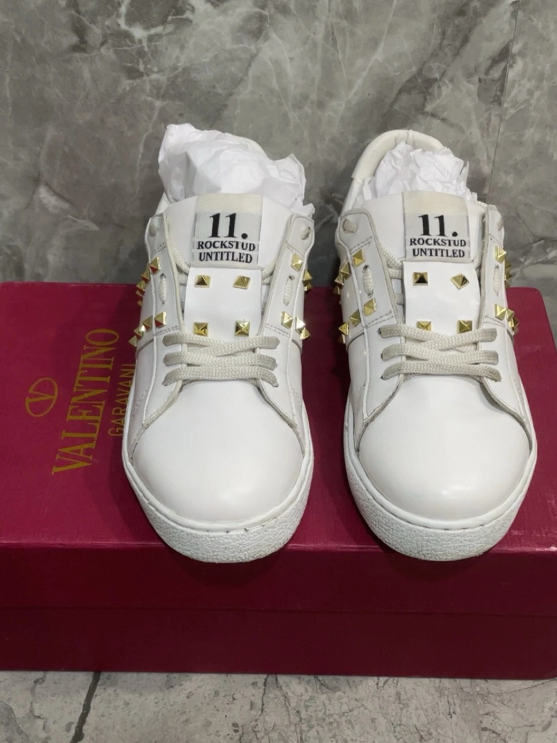 Valentino Rockstud vita sneakers - 1