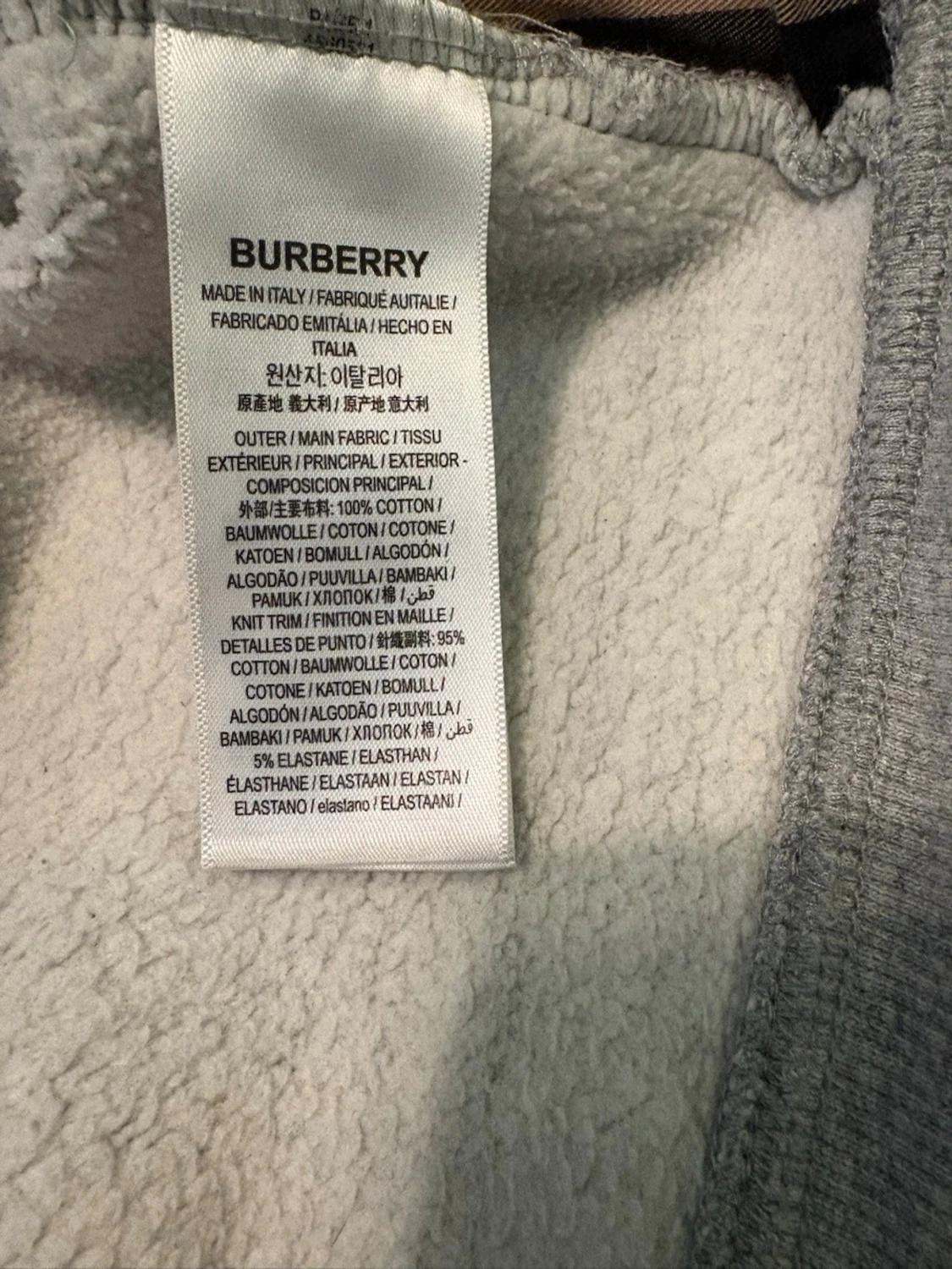 Grå hoodie från Burberry med dragkedja - 3