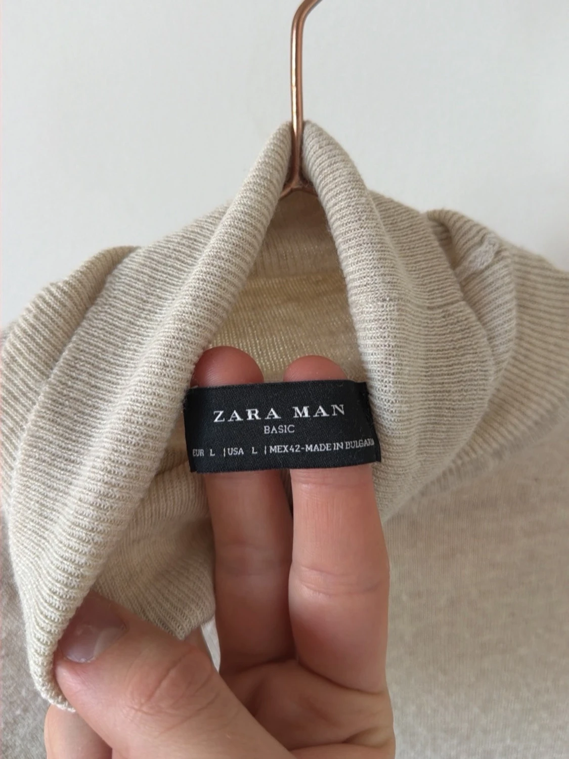 Beige stickad tröja från Zara Man - 1