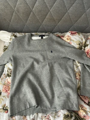 Grå sweatshirt från Polo Ralph Lauren - Snygg grå sweatshirt från Polo Ralph Lauren med klassisk rund halsringning och diskret broderad logga på bröstet. Tillverkad i mjuk bomullsblandning som känns skön mot huden. Perfekt för en avslappnad och stilren look.