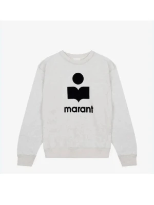 Isabel marant sweatshirt grå - Så cool sweatshirt crewneck ifrån Isabel marant! Sammeten på loggan har skavts av lite men annars i rätt så gott skick! Priset är p.ga defekten på loggan🫰 