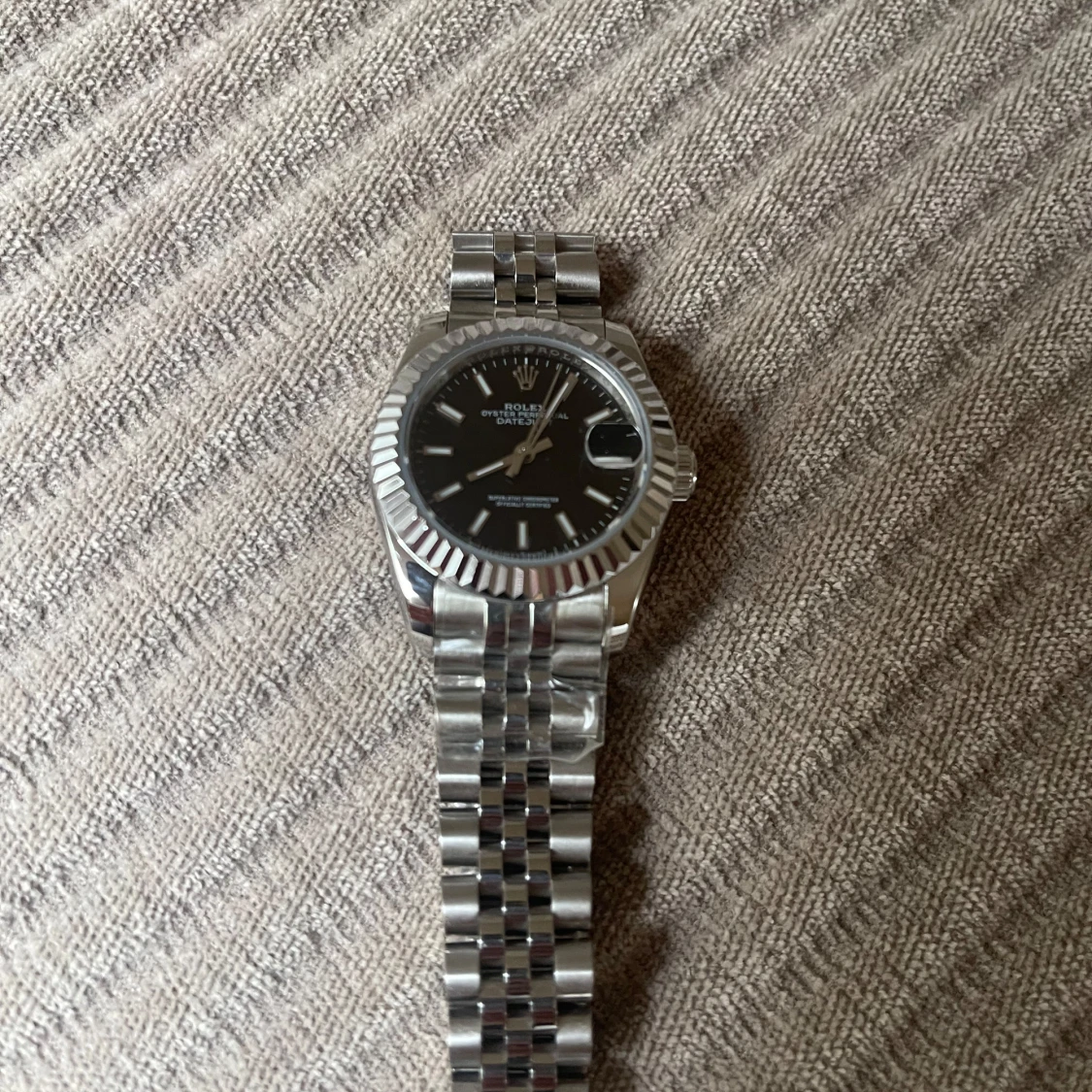 Datejust silver med svart urtavla