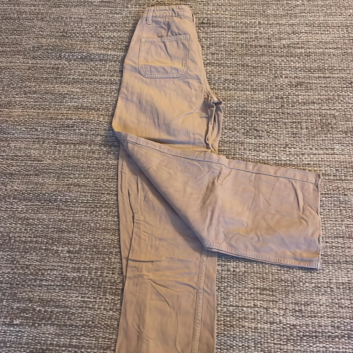 Beiga raka byxor i bomull - 2