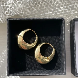 Guldiga hoops - Jättefina guldiga hoops i guldpläterad koppar från Nordstrom. Inga anmärkningar!