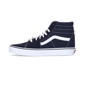 Mörkblå höga sneakers från Vans - Klassiska svarta höga sneakers från Vans med vit sula och vit sicksackdetalj på sidan. Skorna har snörning och är tillverkade i mocka och syntet. Perfekta för en streetwear-look.