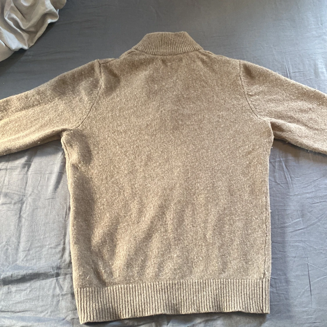 Beige stickad half zip  - 3
